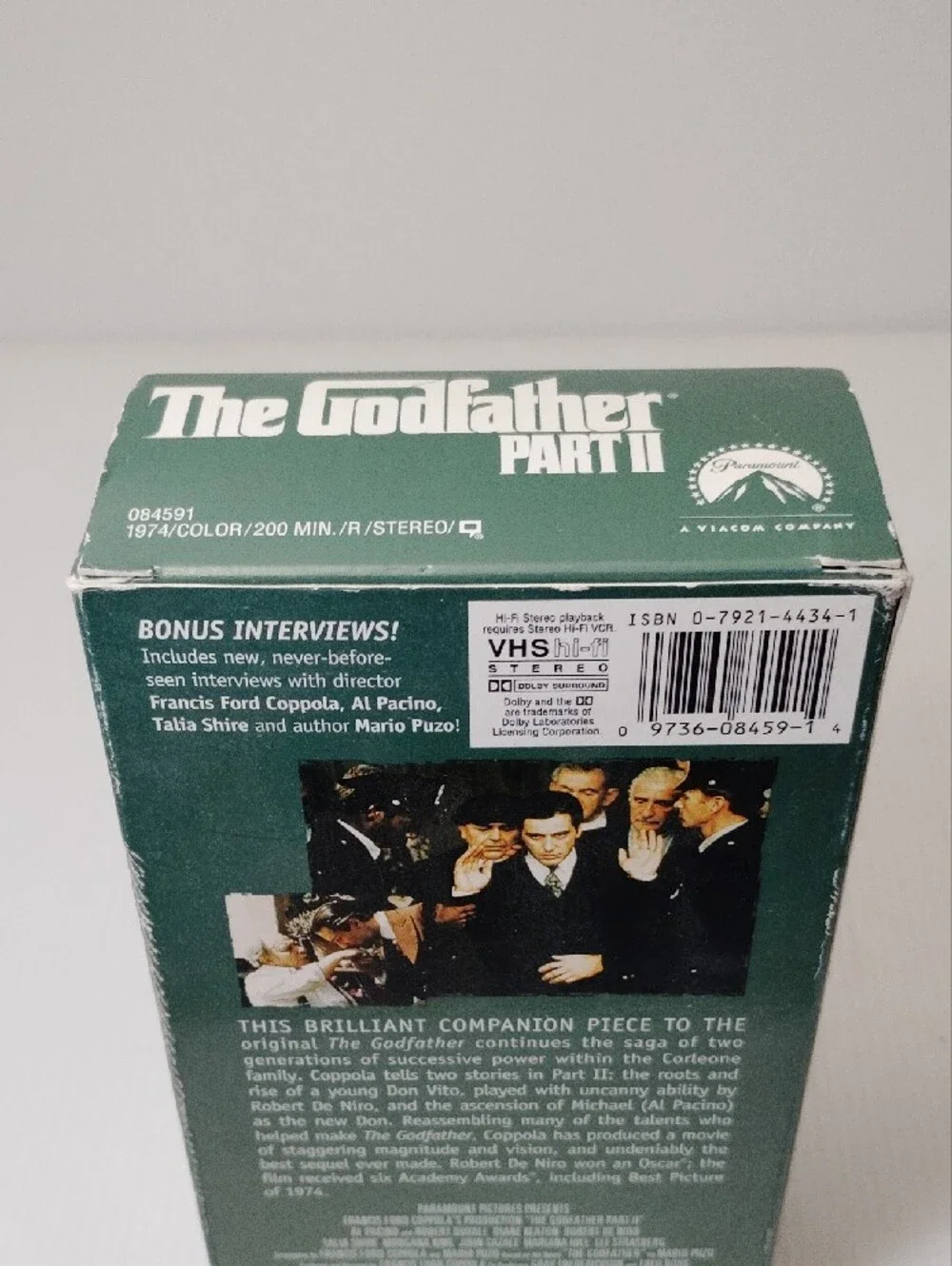 12 For $8 The Godfather Part II Widescreen VHS Set - Green & Black